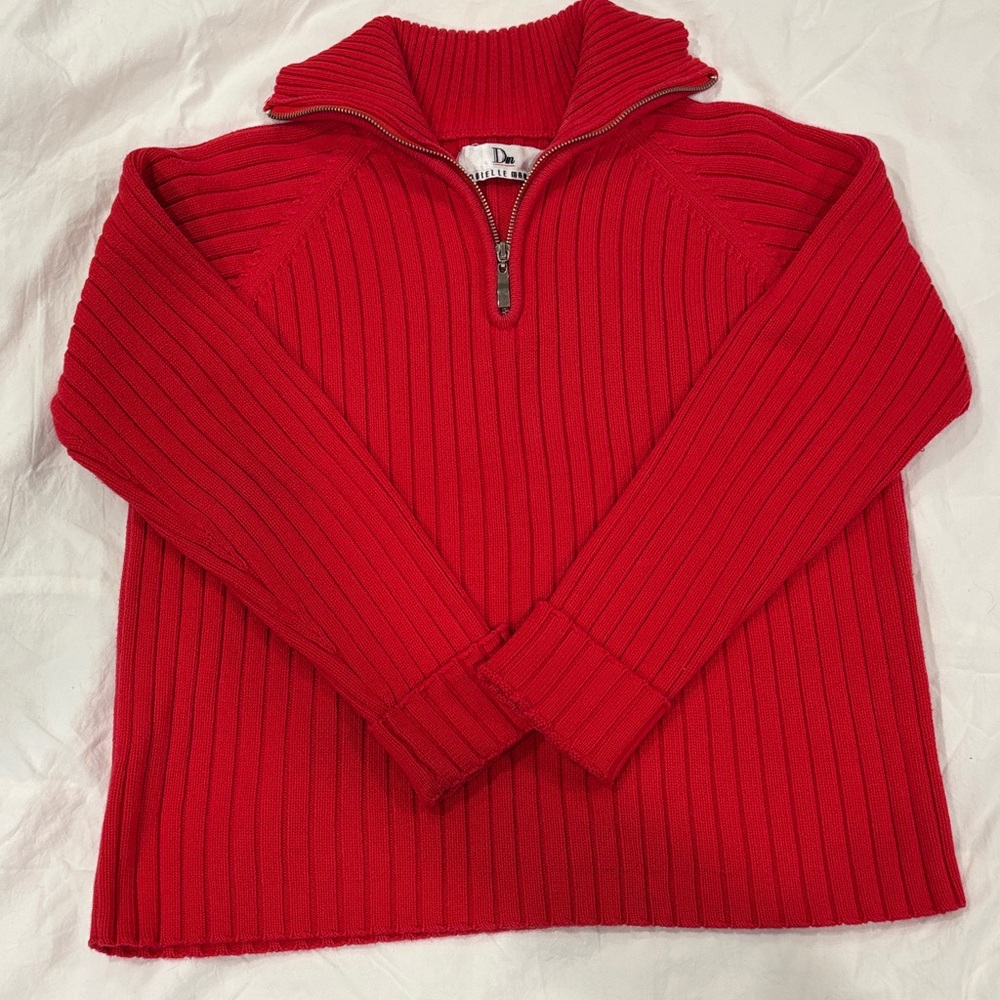 Red Ribbed Women’s Sweater